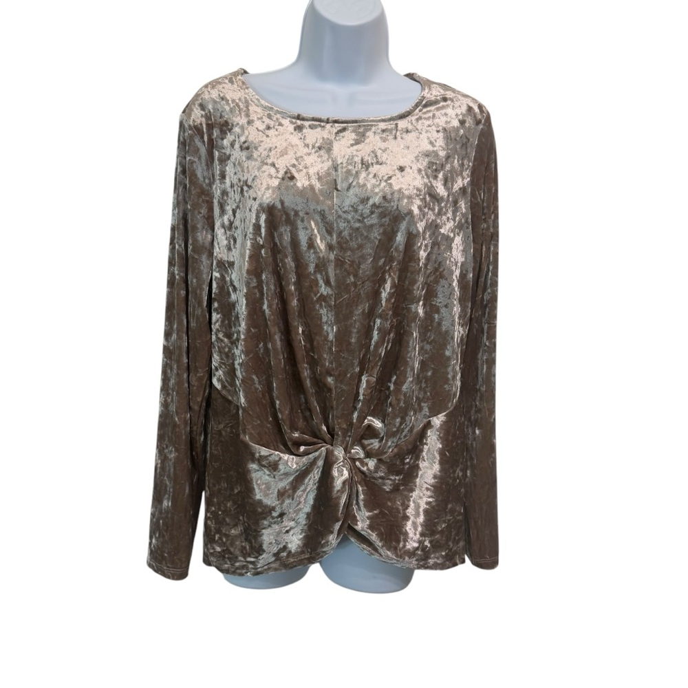 Anthropologie Pleione Crushed Velvet Twist Top size M